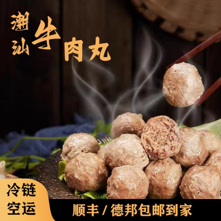【萌萌专属】潮汕正宗牛肉丸牛筋丸火锅丸烧烤食材送蒜酥沙茶4斤装