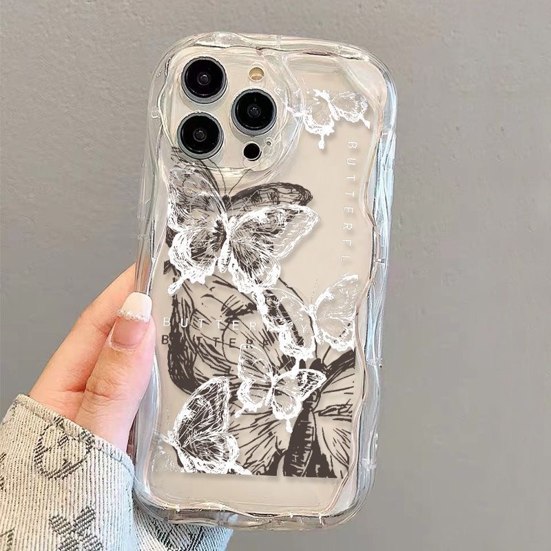 墨染蝴蝶适用iphone15/14/12/11/xr手机壳苹果13华为vivo小米oppo
