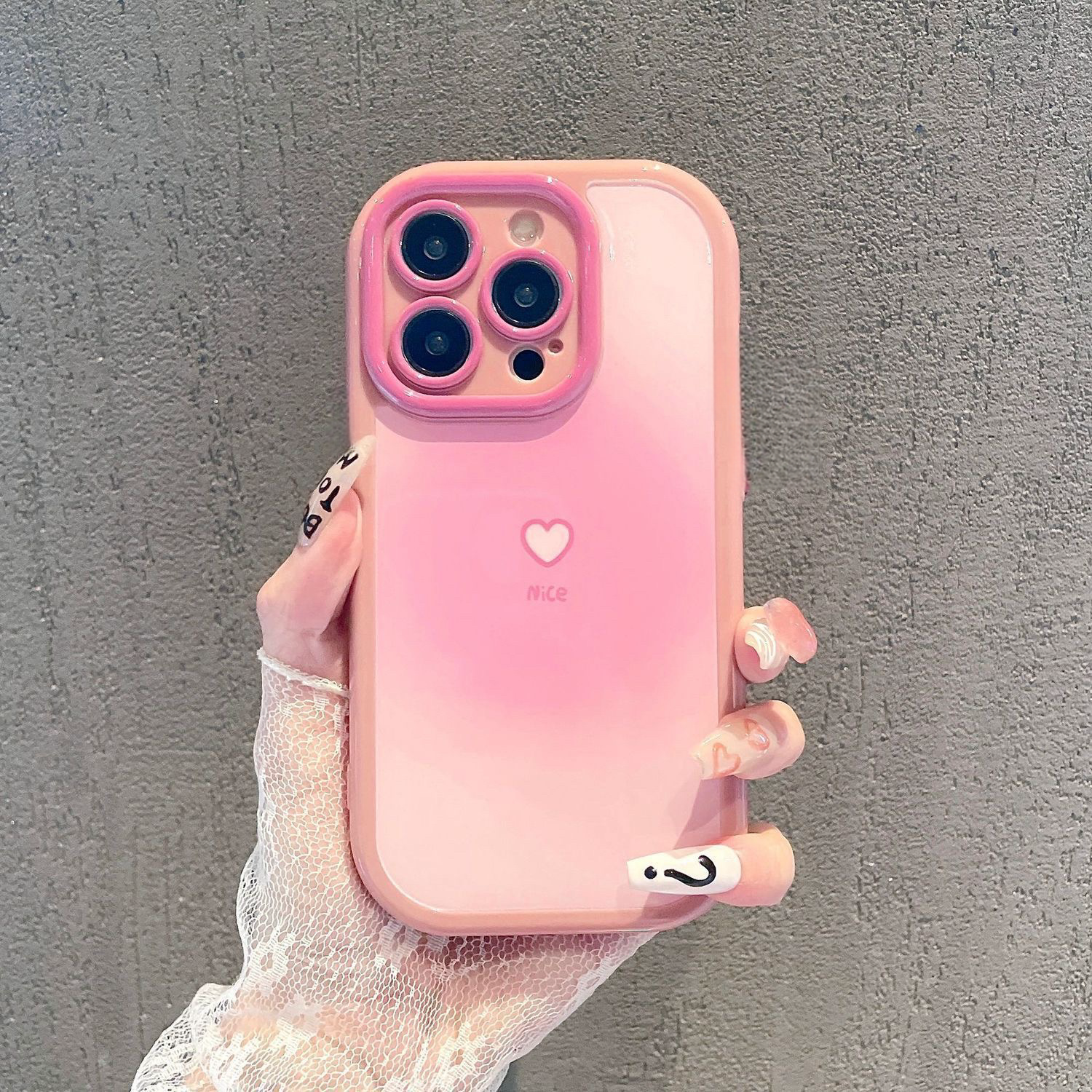 晕染爱心适用iphone15/14/12/11/xr手机壳苹果13华为vivo小米oppo