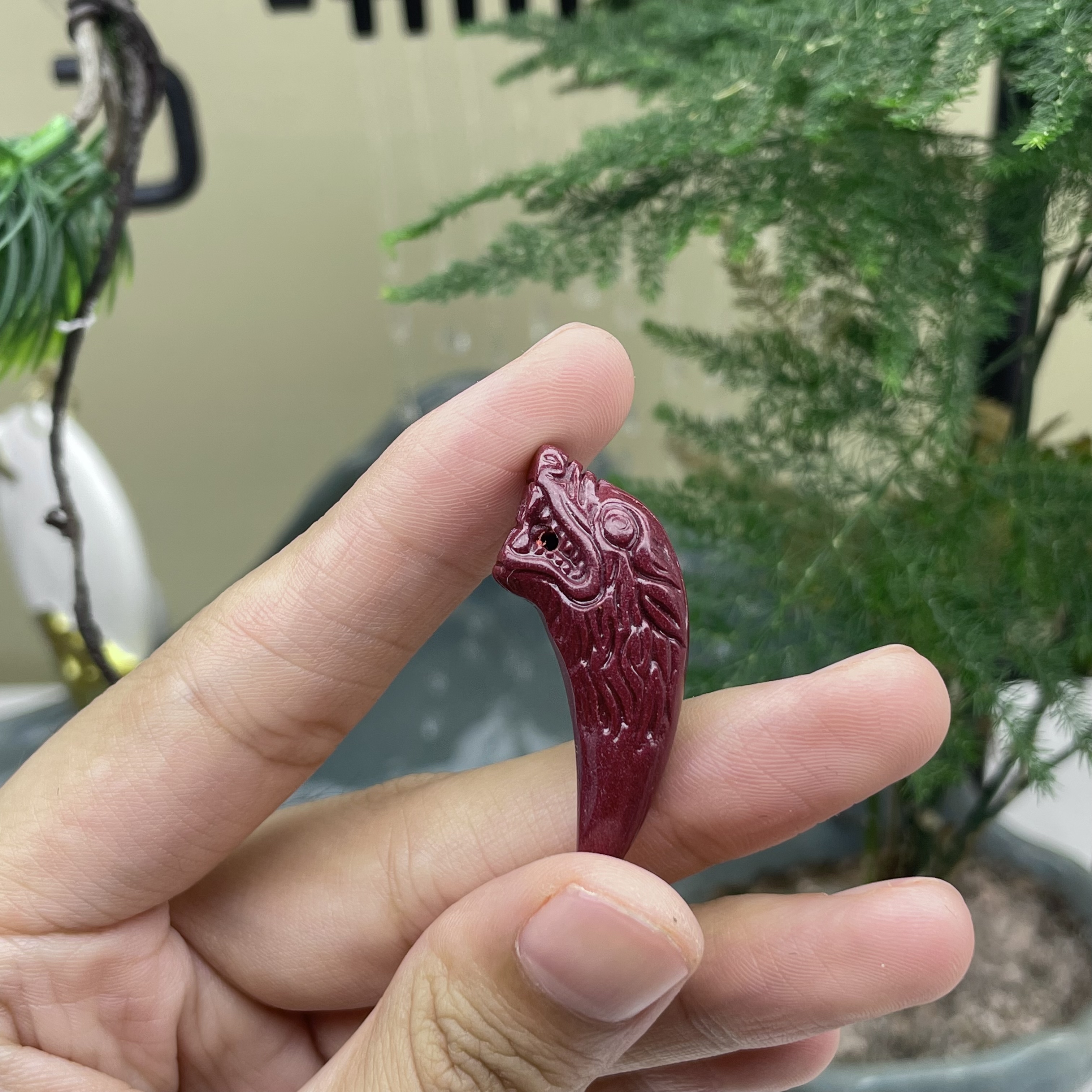 辰砂（处理）朱砂小狼牙吊坠