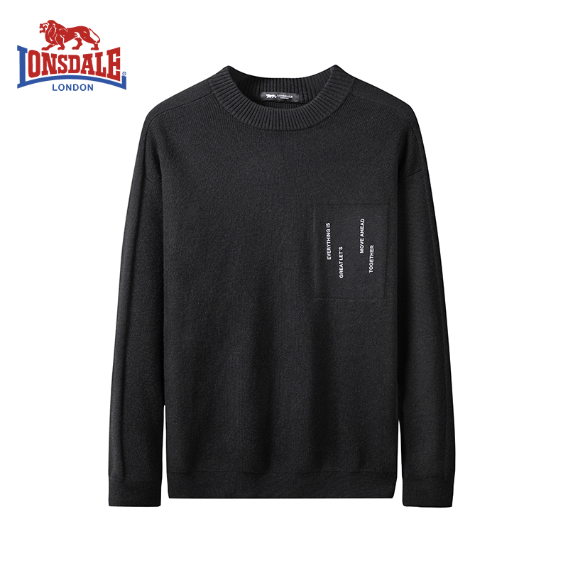 LONSDALE/龙狮戴尔秋季情侣毛衣时尚字母印花针织上衣E016-3Q104A