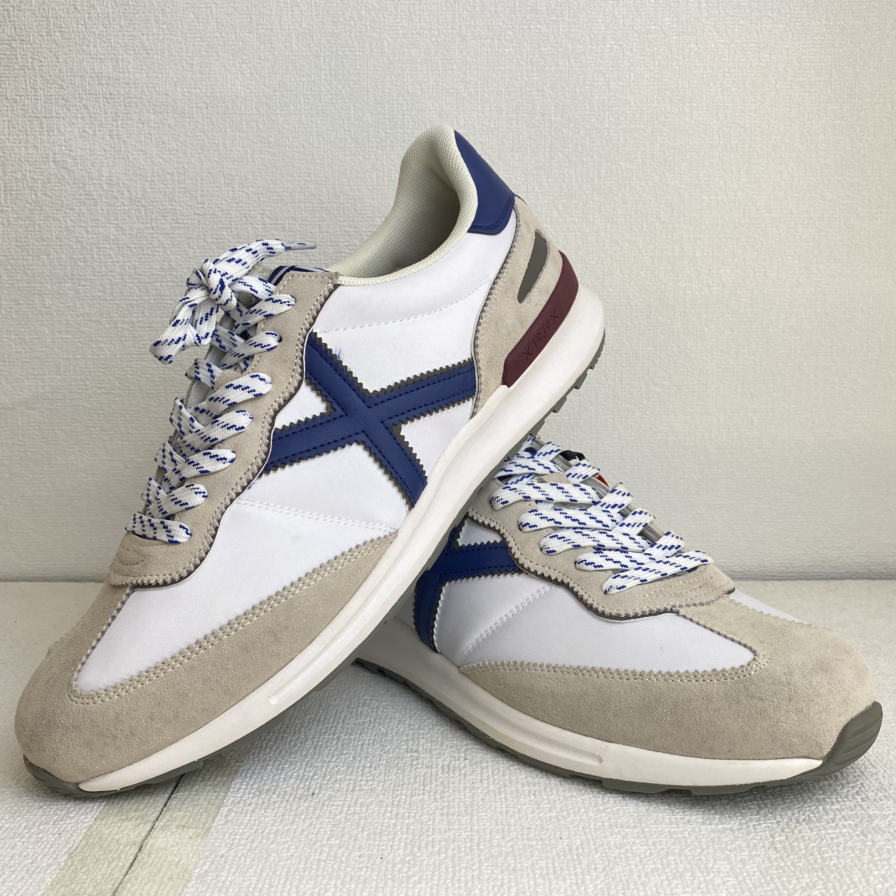 慕尼黒46外贸皮网透气四季软底薄款男女日常运动休闲显脚小户外鞋