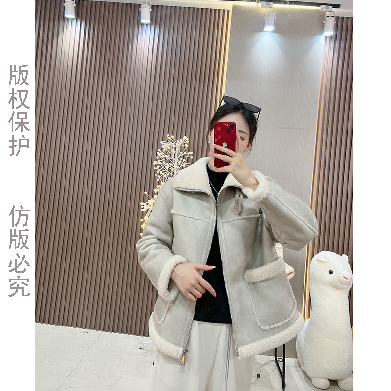 HANYU/韩禹23620海宁新款100羊毛外套女时尚气质网红加厚保暖百搭