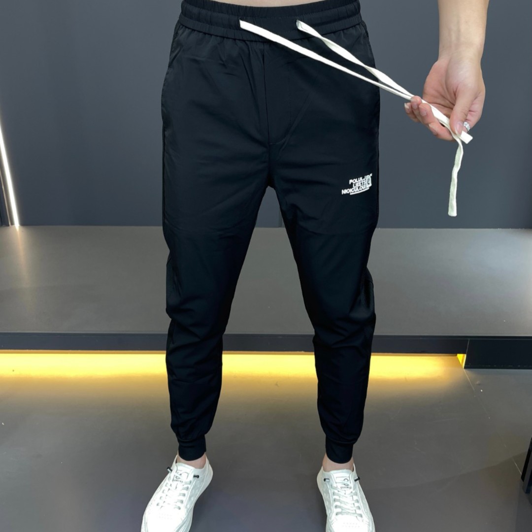 名图服饰夏季男士修身速干牛奶丝空调卫裤透气薄款束脚裤男861