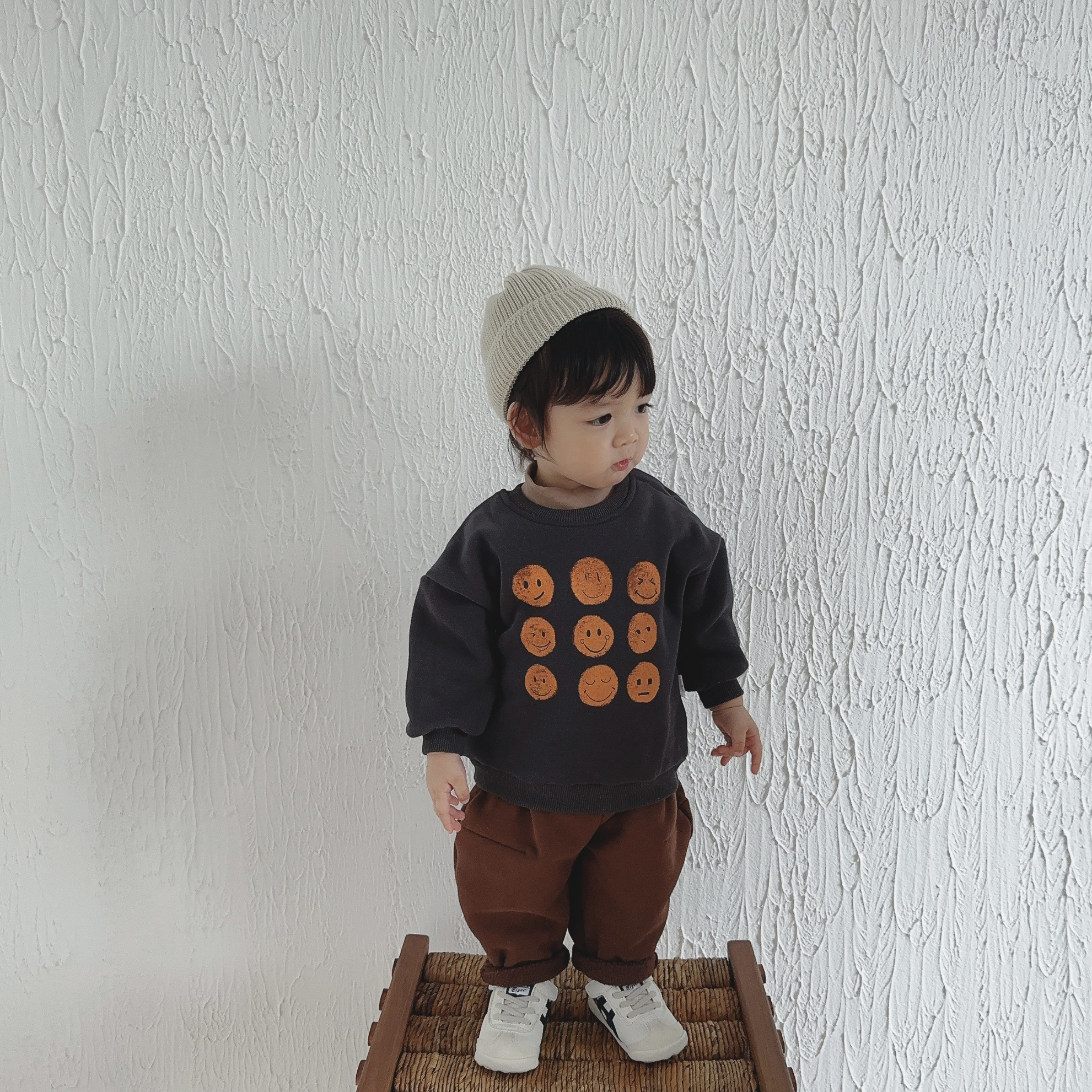 10.12【9个笑脸】0婴幼儿秋冬加绒卫衣男女宝宝圆领外套冬款