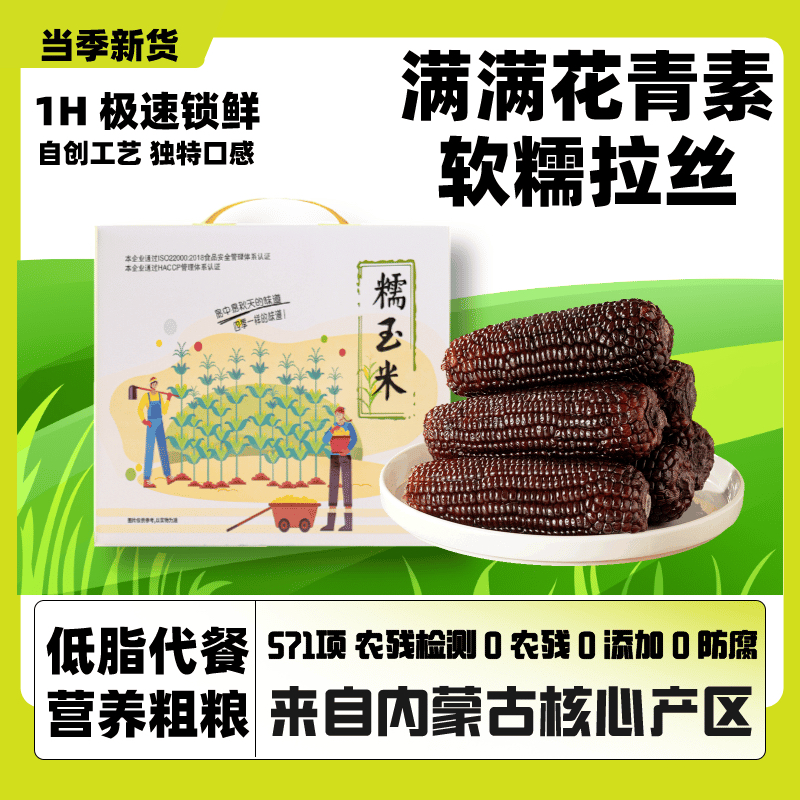 新货黑糯大棒 10支 珍贵花青素 软糯香甜 内蒙古玉米 非转基因