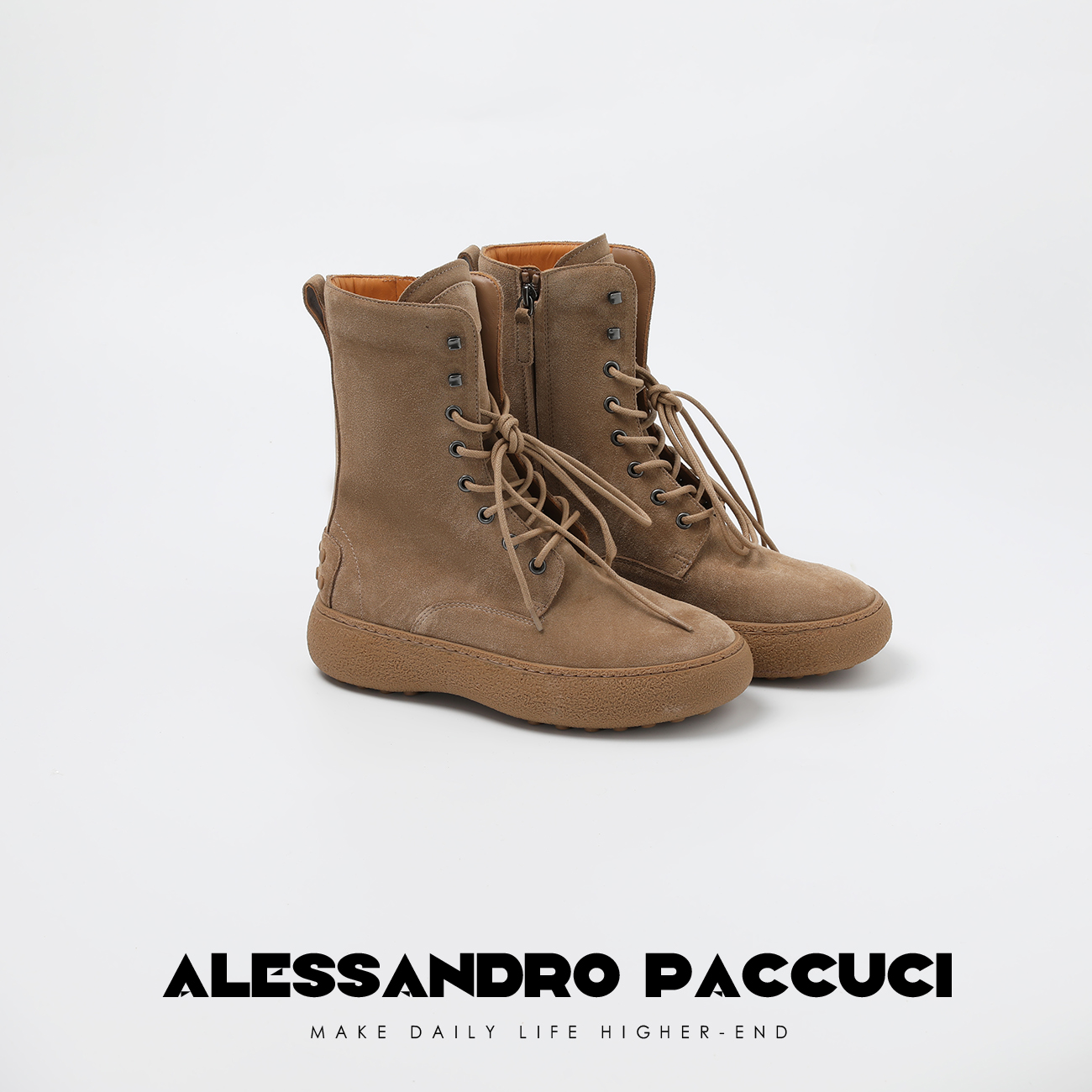 Alessandro Paccuci洛哥25012X防水反绒牛皮 复古轻便工装马丁靴