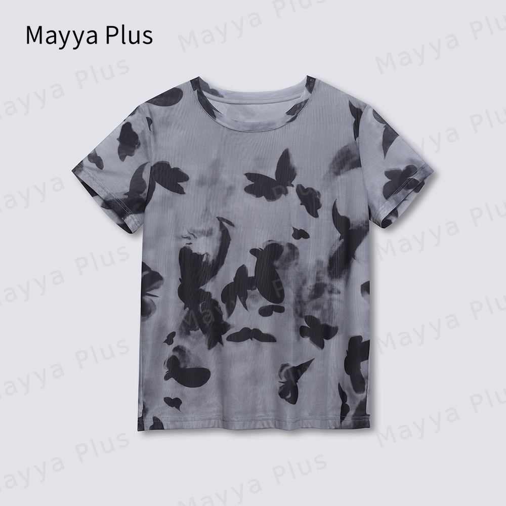 【蝴蝶精灵】Mayya Plus时尚新品气质显瘦遮肉百搭休闲T恤32328551