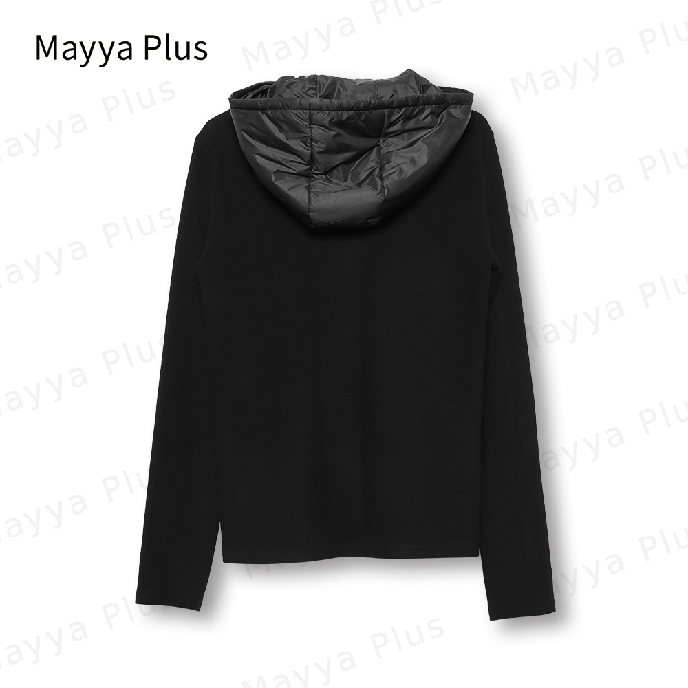 【德绒帽衫】Mayya Plus时尚新品气质显瘦遮肉百搭款打底衫32346666