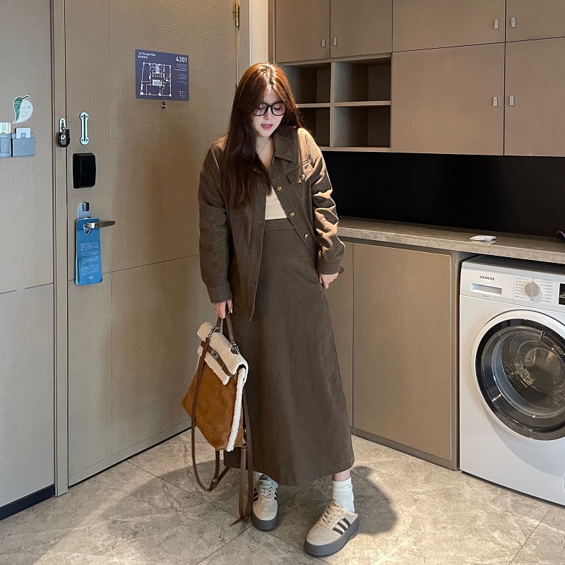 盈盈&南岛风大码 2023新款秋宽松胖mm盐系小香风上衣套装ZYY350