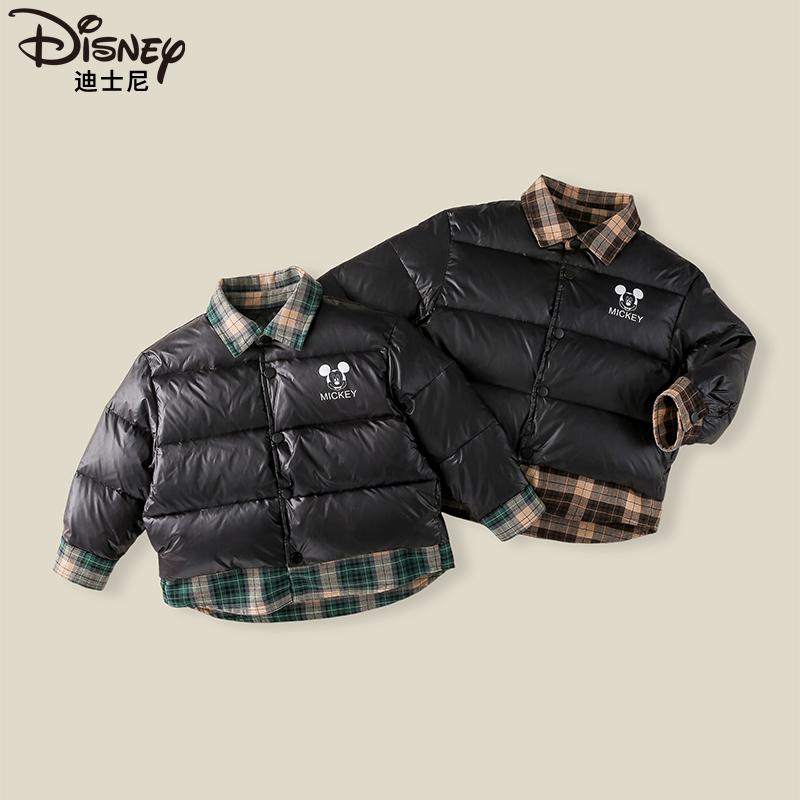 Disney/迪士尼儿童假两件羽绒服冬季新款加厚保暖外套XOE4SU609