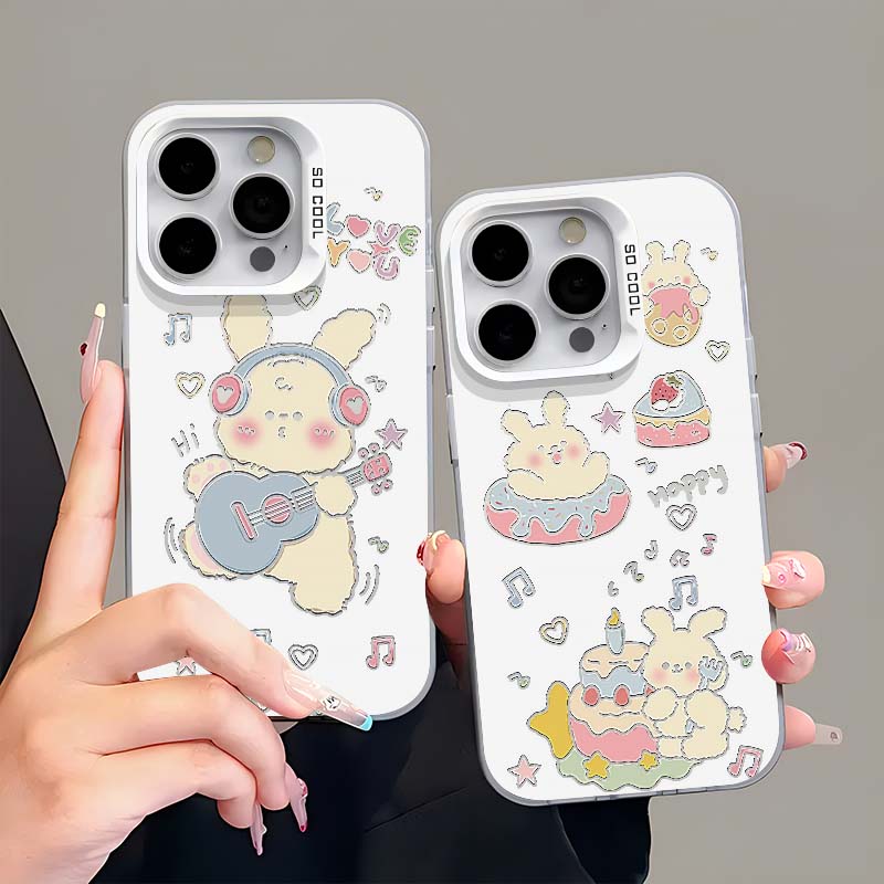 ins可爱蛋糕兔子适用iPhone15/14闺蜜手机壳苹果vivo华为小米oppo