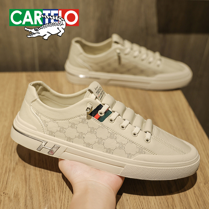 CARTELO/卡帝乐鳄鱼男士欧洲站轻奢板鞋冬季时尚百搭低帮休闲男鞋