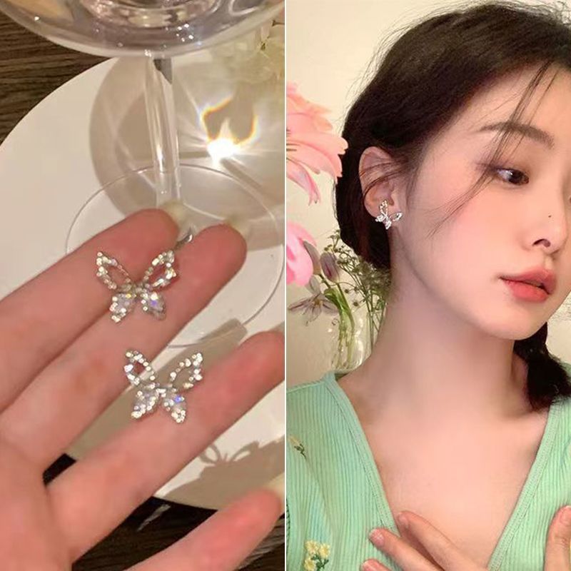 铜合金耳饰 浅夏蝴蝶耳钉女气质时尚轻奢设计高级感冷性风耳环潮