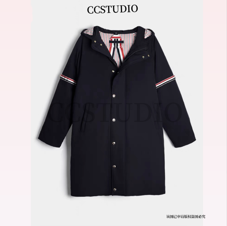 【精选羽绒服】2023冬季保暖时尚百搭外套潮连帽长款秋冬拼接防风