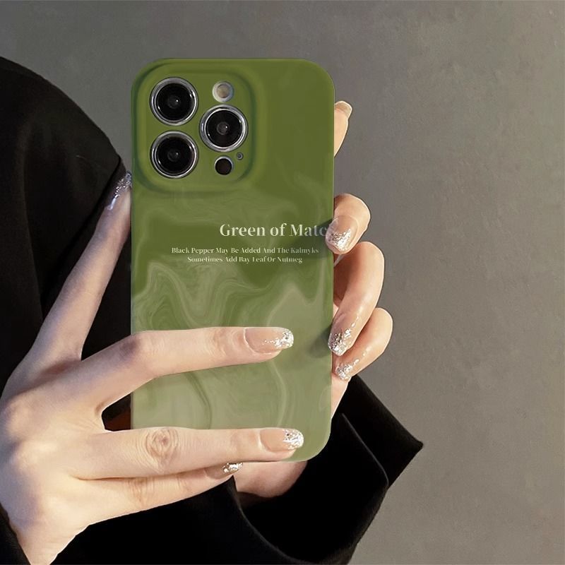 绿色水彩XR适用iPhone14promax新款12防摔11苹果13手机壳7/菲林壳