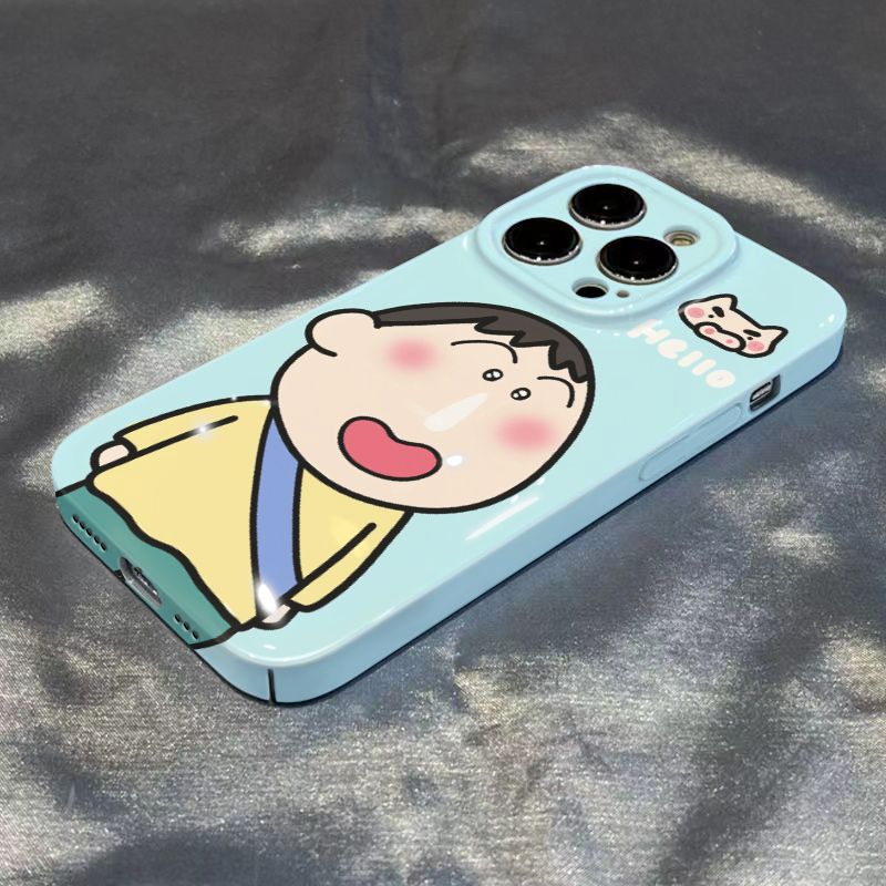 爆款蜡笔小新苹果14pro手机壳iphone13菲林壳12全包11硬壳x菲林壳