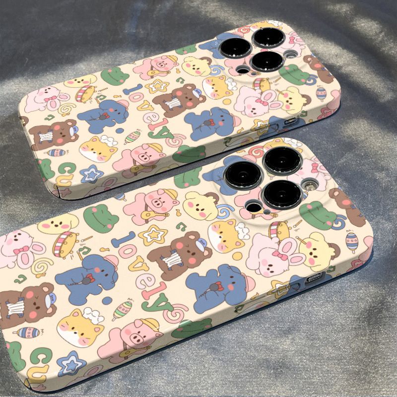 网红可爱动物苹果13手机壳iphone14pro菲林壳全包12防摔手菲林壳