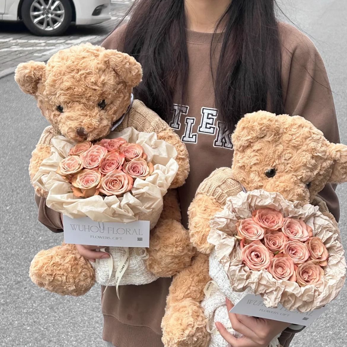 小熊玩偶公仔永生玫瑰花束生日礼物女生送闺蜜男生朋友圣诞节礼物