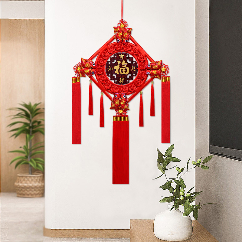 中国结特大号八鱼客厅玄关背影墙新年新房喜庆福字装饰挂件