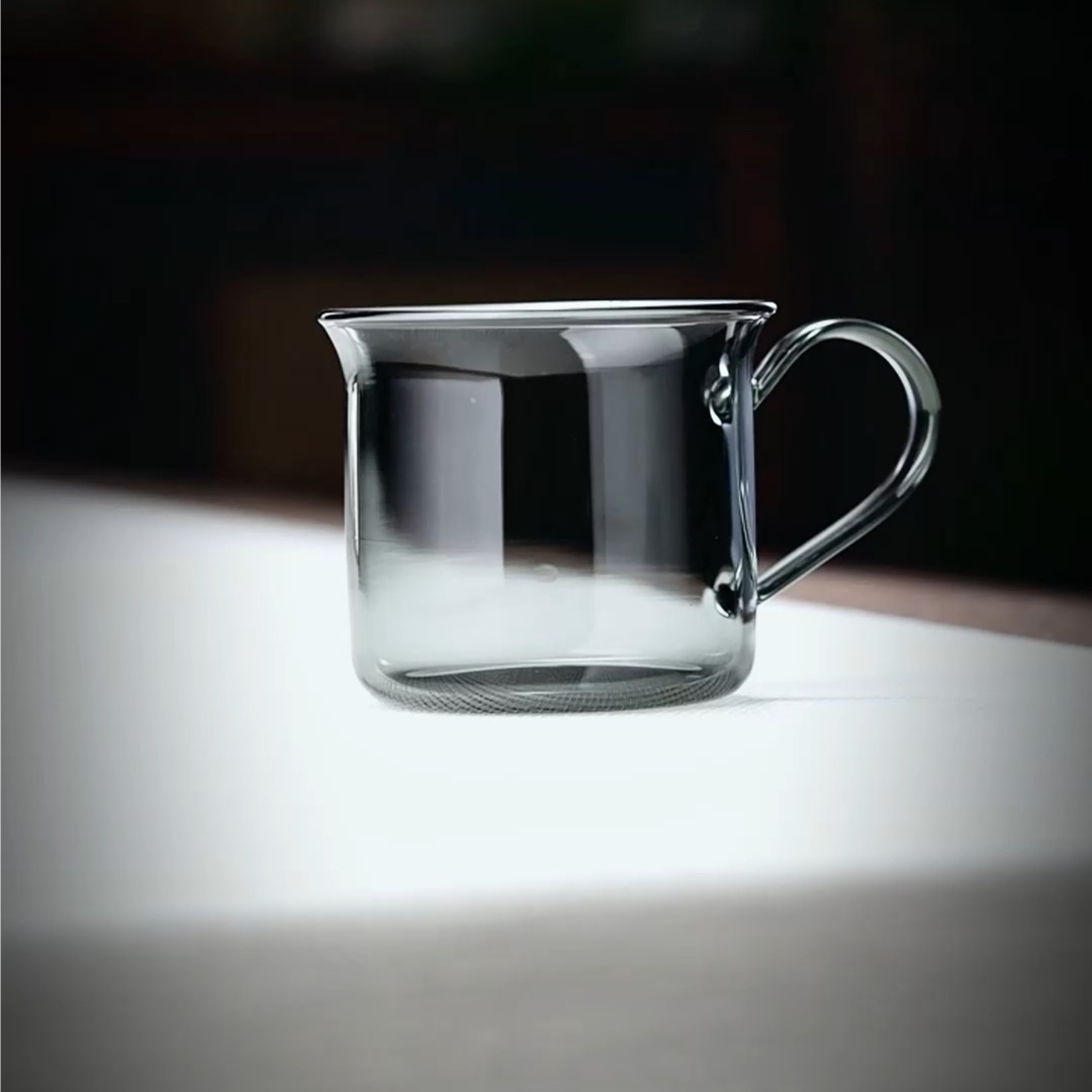 玻璃品茗杯耐高温带把主人杯加厚耐热家用喝茶办公茶具小茶杯咖啡