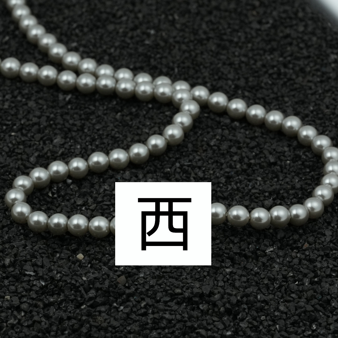 链子925银 40+5cm土星灰珠珠项链YQH1