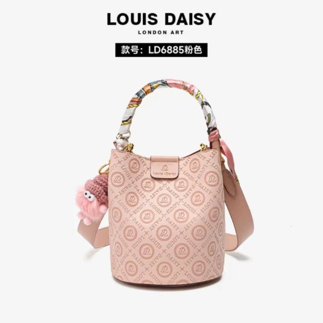 LOUIS·DAISY新款时尚轻奢带挂件子母包单肩斜挎包 LD-6885#-粉色