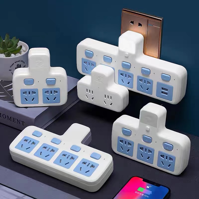 公正牛家用排插多功能usb无线插板转换插头一转三插座接线板插排