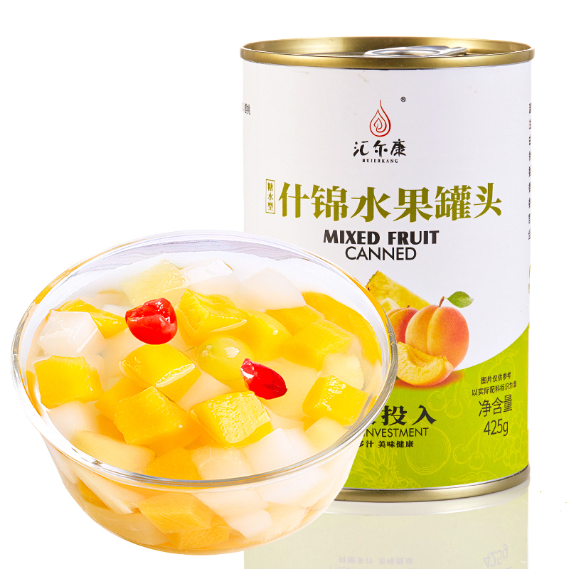 汇尔康什锦罐头425g/罐 方便速食休闲零食美味营养爽口新鲜水果