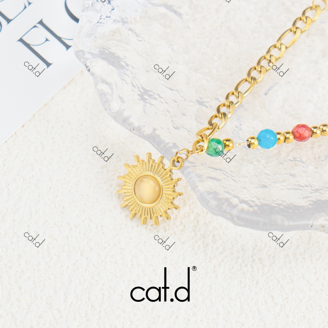 钛钢项链  X3606【耀眼的你】欧美风法式吊坠个性设计款百搭项链