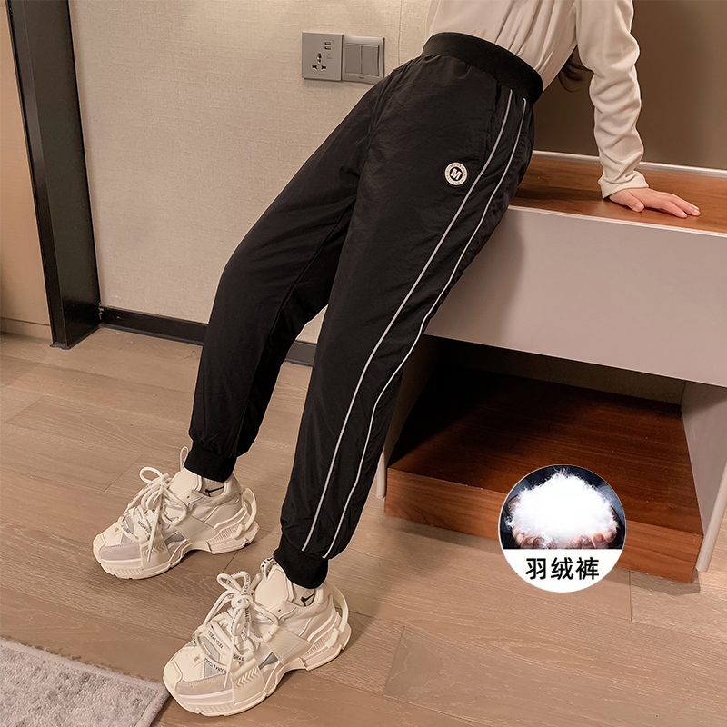 女童羽绒裤冬季外穿2023新款儿童棉裤冬童装中大童白鸭绒加厚裤子
