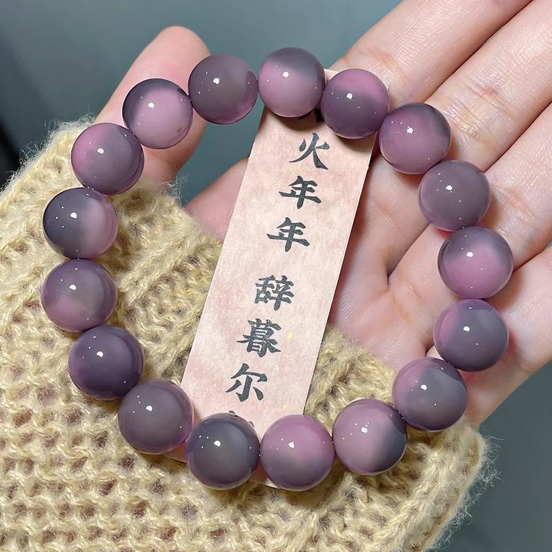 紫葡萄白玉菩提根手串绕指柔学生正品盘玩菩提子文玩佛珠手串男女