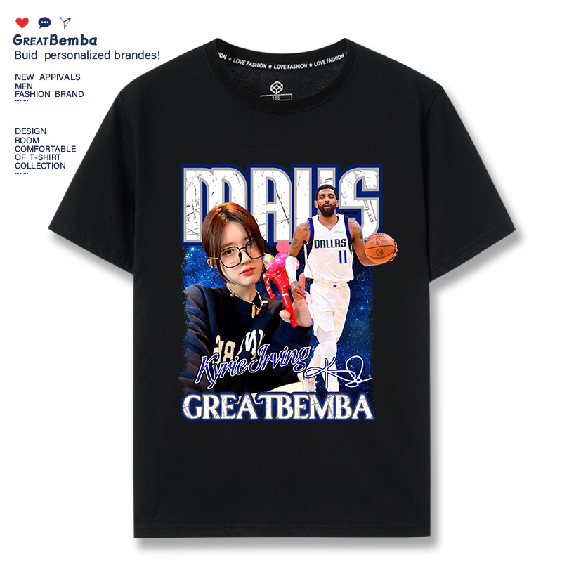 美式印花赵露思欧文球星t恤高街复古篮球短袖vibe男潮流半袖大码