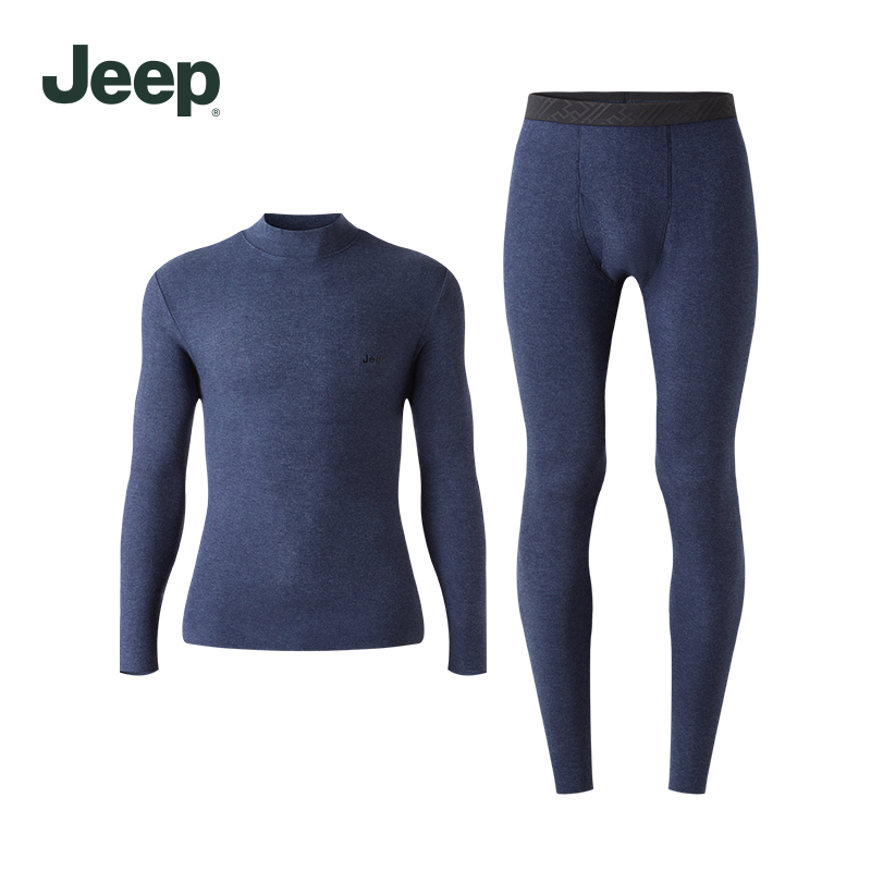 JEEP/吉普保暖内衣套装情侣款半高领柔软亲肤JM222403/JW222403