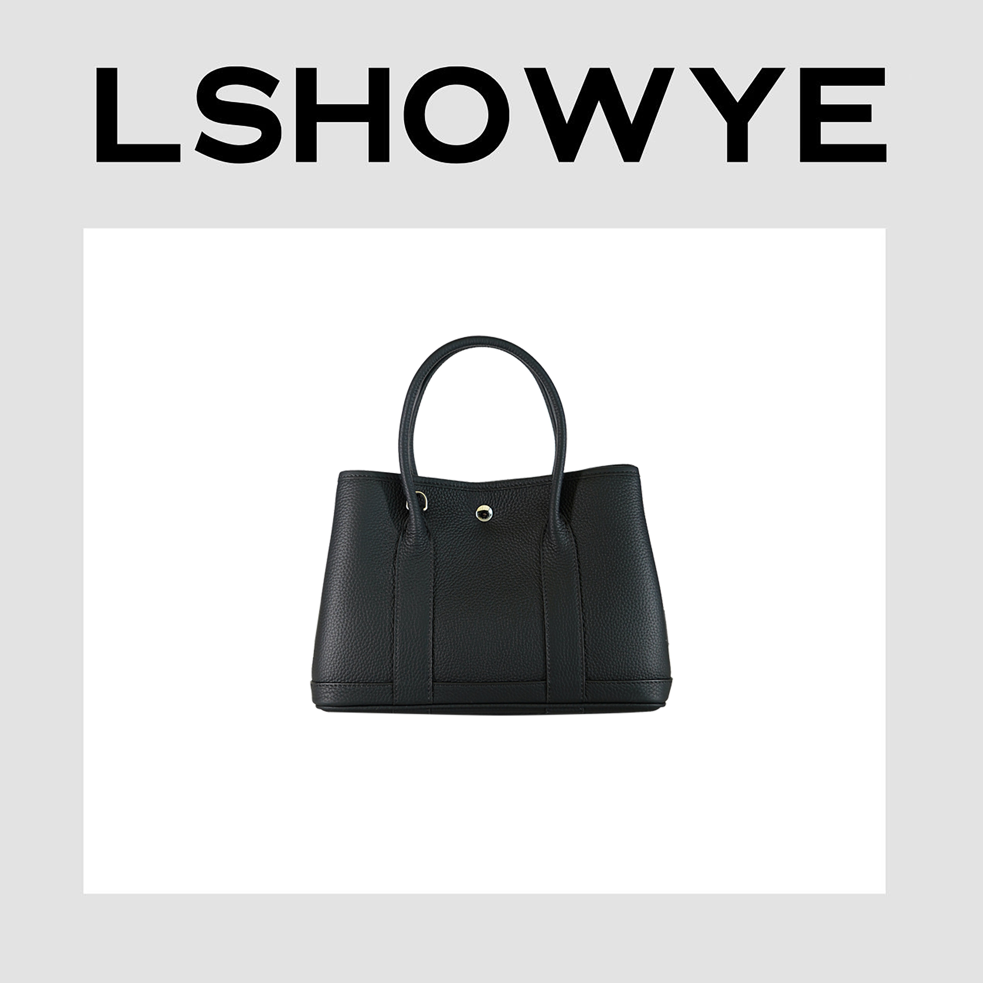 LSHOWYE 设计师款黑色肯豆风皮面手提包 6813T