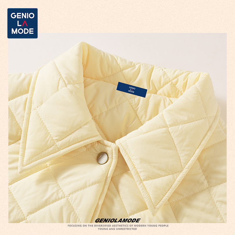 GENIOLAMODE棉服女2023年新款冬季ins潮流翻领面包服小个子棉衣厚