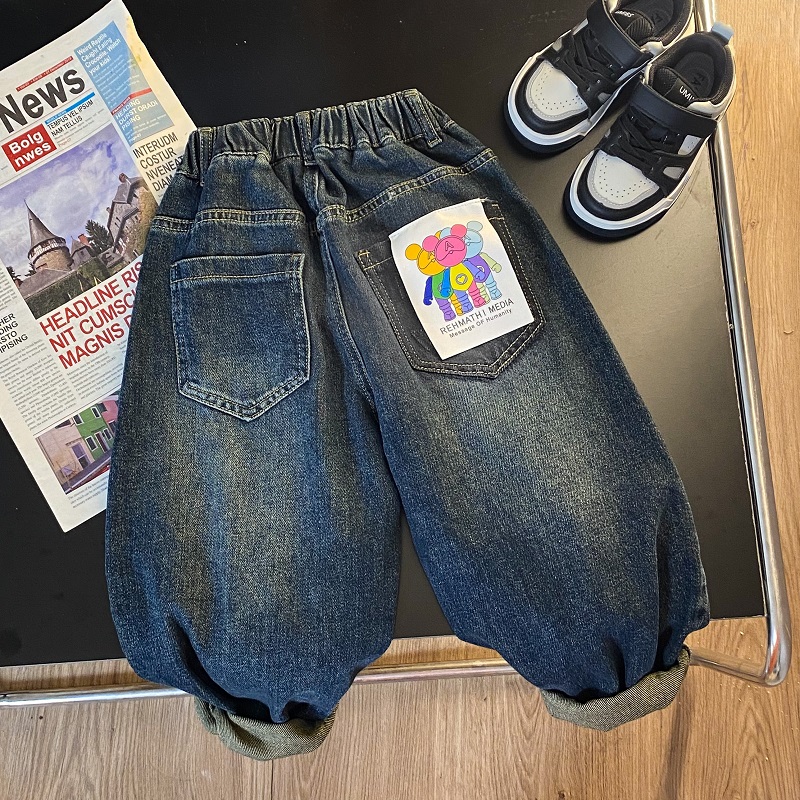 （小鹿家）春秋款男女童三只小熊牛仔裤A888