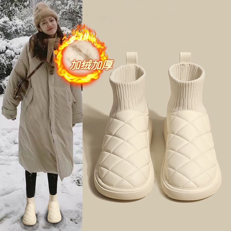 回力瑞雪地靴女冬季加绒加厚靴子2023新款时尚爆款棉鞋外穿面包靴