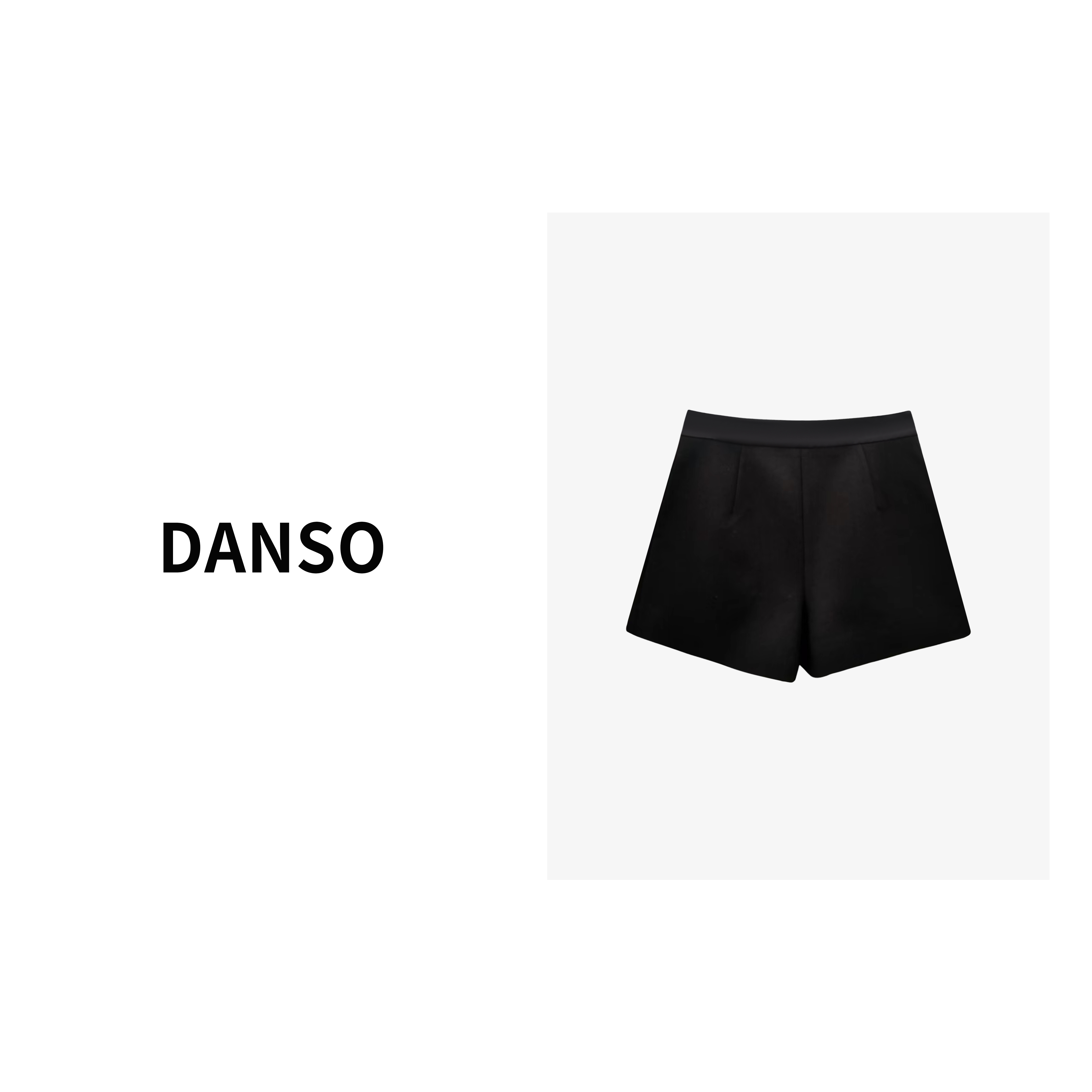 DANSO 【丝毛短裤】 2023新款休闲百搭显瘦黑色短裤 58163D