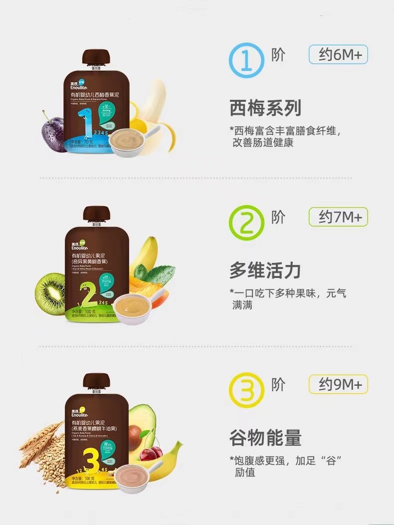 英式-婴幼儿宝宝果泥袋装1阶/2阶/3阶