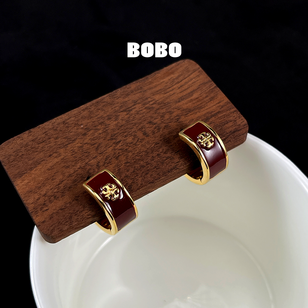 合金耳饰 【BOBO】轻奢时尚滴釉克克气质耳钉小众秋冬百搭精致耳钉