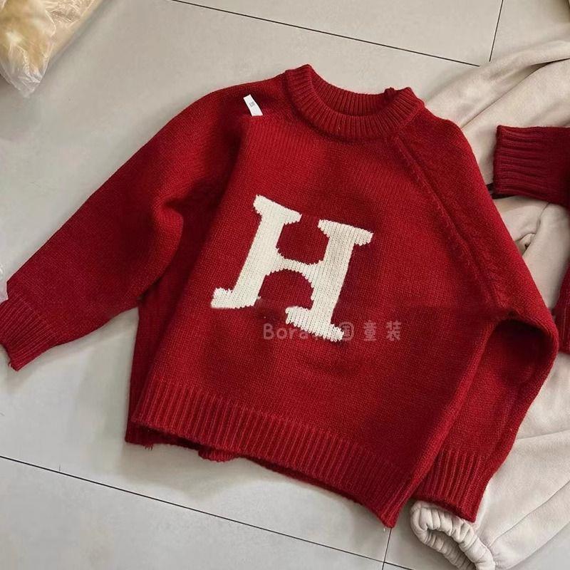 韩国男女童儿童毛衣秋冬装中大童2024新款百搭时尚针织衫套头上衣