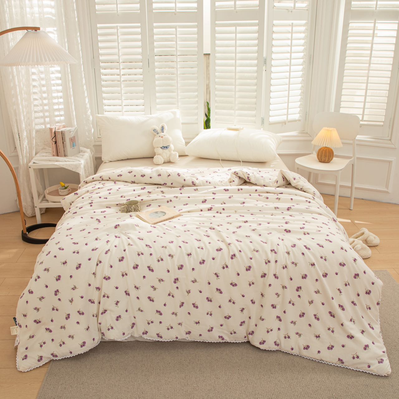 【沐本西川】日系文艺清新正品高品质保暖舒适五斤和八斤被子机洗