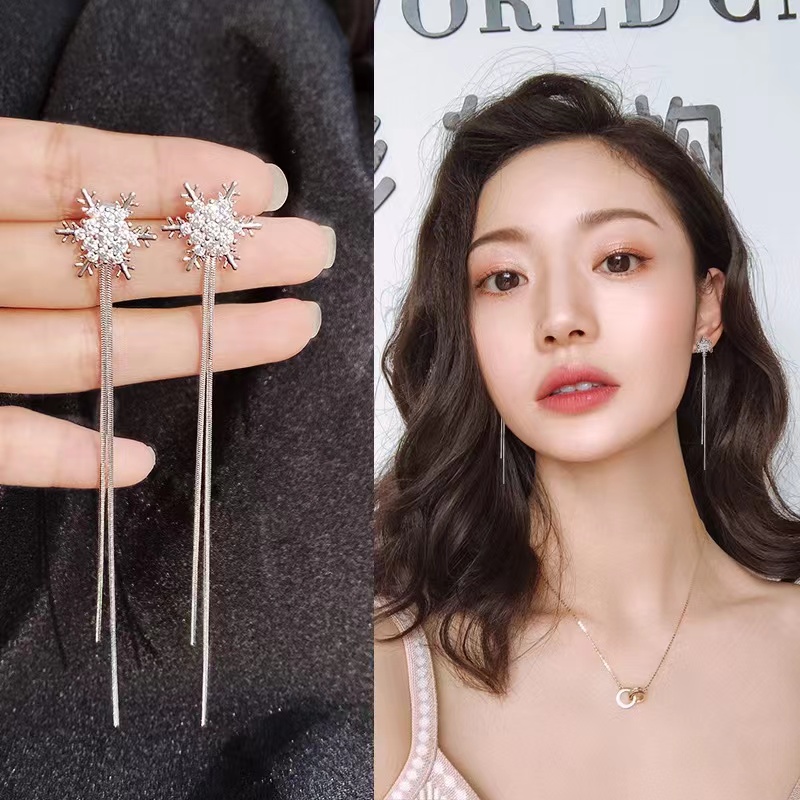 铜合金耳饰 长款女网红耳钉2024爆款流苏耳环耳饰潮洋气N0354