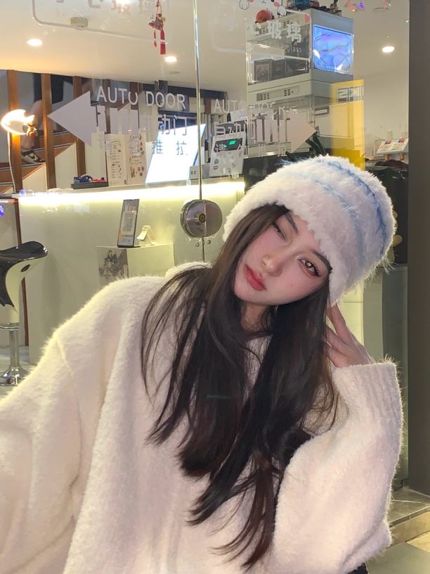 【一一专属】刺毛醒狮帽加厚毛绒针织帽子女冬保暖护耳ins慵懒风