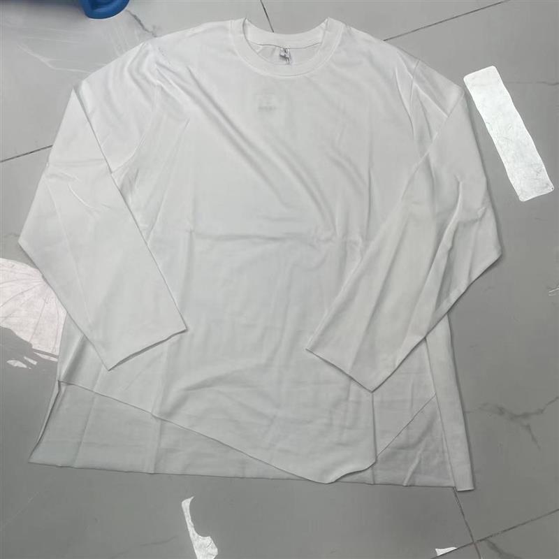 1119经典韩百搭不规则下摆长袖T恤