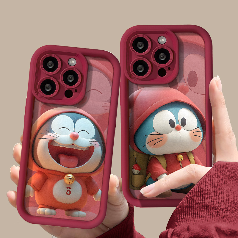 底纹哆啦A梦iPhone15苹果14/13手机壳12promax文字xr防摔xs潮流11