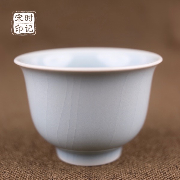 宋时印记铃铛杯70ml汝窑主人杯茶具茶杯单杯旅行茶具陶瓷杯纯手工