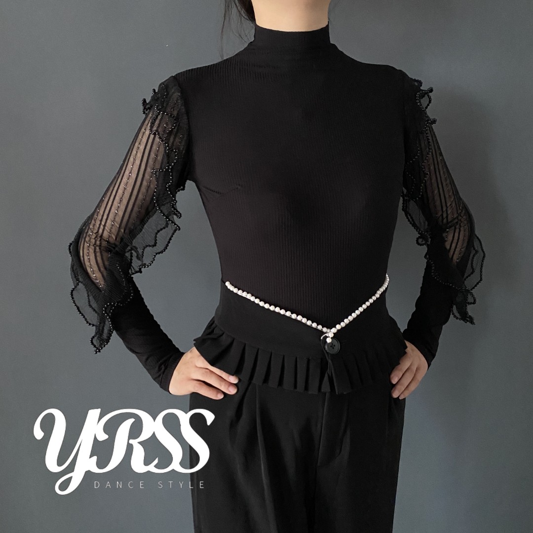 YRSS舞服♥秋季新款设计师高领软绵拉丁舞摩登舞上衣GJ202286