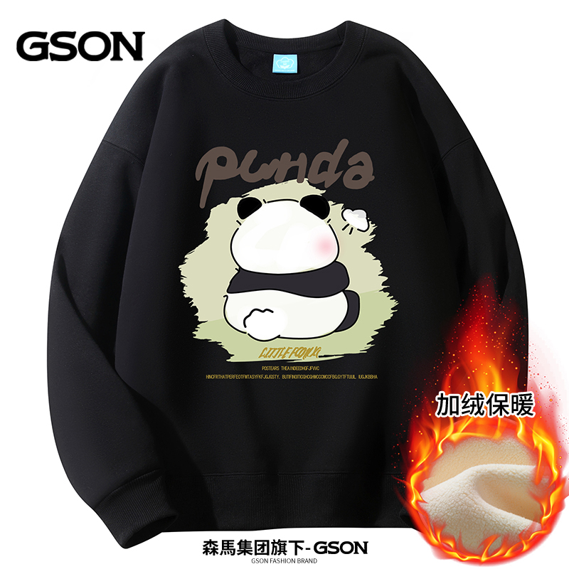 森馬集团GSON秋季新款印花圆领百搭情侣装潮流华棉卫衣长袖-3178
